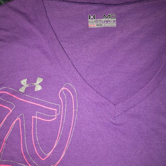 Purple, under armour, semi fitted tee - Picture 2 of 3